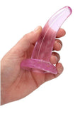 RealRock Crystal Clear Non Realistic Dildo with Suction Cup 4.7in - Pink