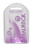 RealRock Crystal Clear Non Realistic Dildo with Suction Cup 4.7in - Purple