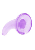 RealRock Crystal Clear Non Realistic Dildo with Suction Cup 4.7in - Purple