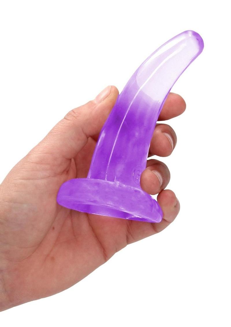 RealRock Crystal Clear Non Realistic Dildo with Suction Cup 4.7in - Purple