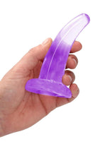 RealRock Crystal Clear Non Realistic Dildo with Suction Cup 4.7in - Purple