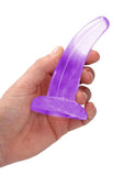 RealRock Crystal Clear Non Realistic Dildo with Suction Cup 4.7in - Purple