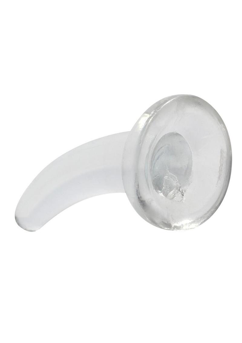 RealRock Crystal Clear Non Realistic Dildo with Suction Cup 4.7in - Clear