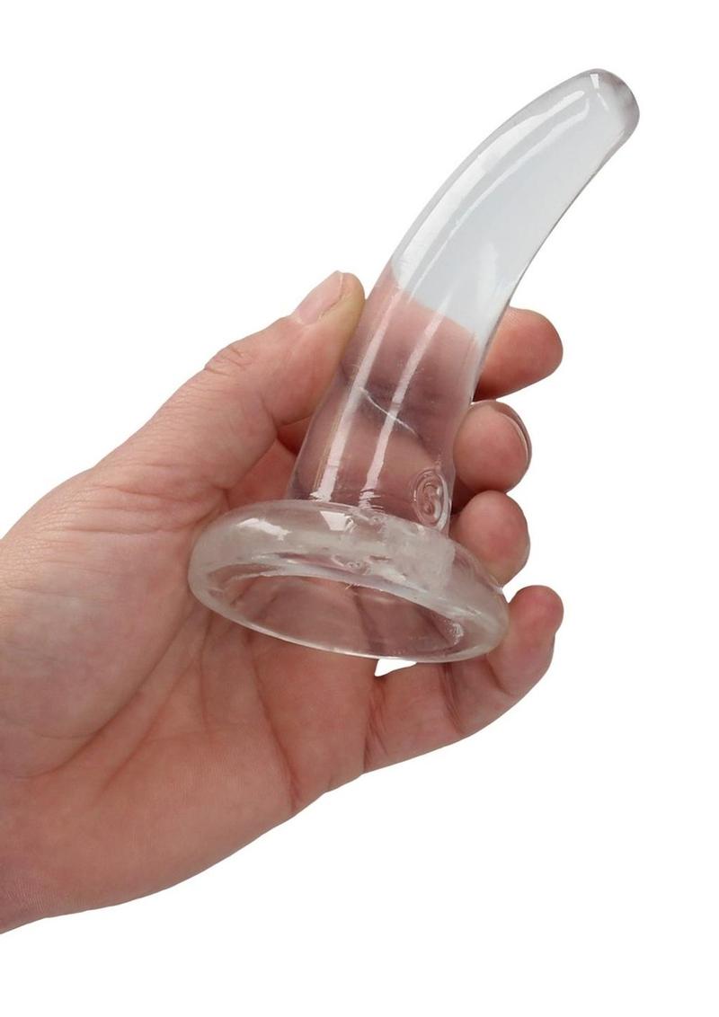 RealRock Crystal Clear Non Realistic Dildo with Suction Cup 4.7in - Clear