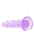 RealRock Crystal Clear Non Realistic Dildo with Suction Cup 7in - Purple