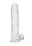 RealRock Crystal Clear Realistic Dildo with Balls 10in - Clear
