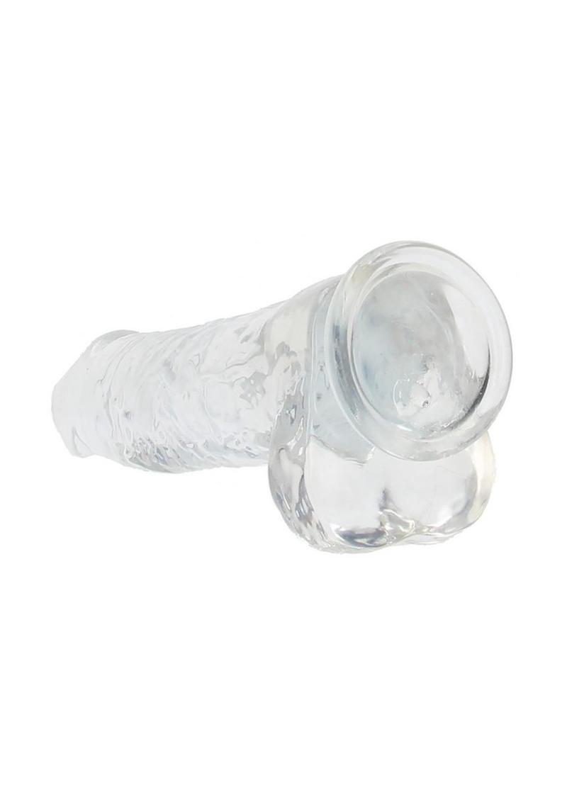 RealRock Crystal Clear Realistic Dildo with Balls 10in - Clear