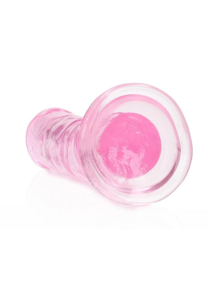 RealRock Crystal Clear Straight Dildo 6in - Pink
