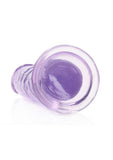 RealRock Crystal Clear Straight No Balls Dildo 6in - Purple