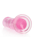 RealRock Crystal Clear Straight No Balls Dildo 7in - Pink