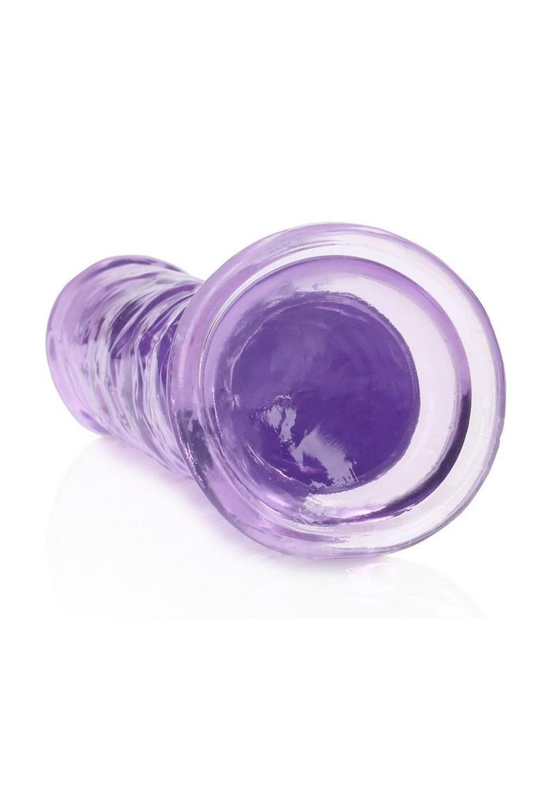 RealRock Crystal Clear Straight No Balls Dildo 7in - Purple