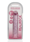 RealRock Crystal Clear Straight Dildo 8in - Pink