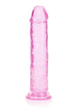 RealRock Crystal Clear Straight Dildo 8in - Pink