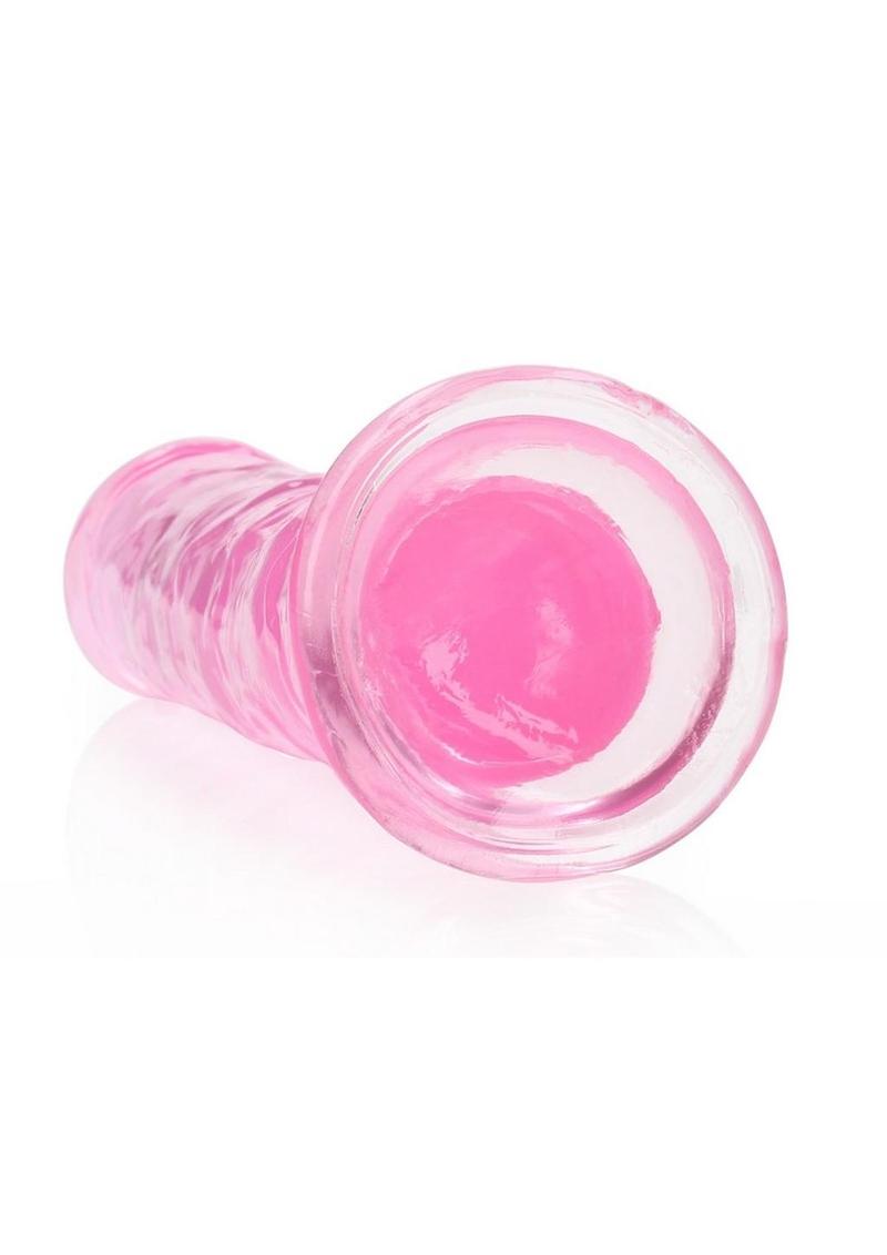 RealRock Crystal Clear Straight Dildo 8in - Pink
