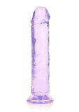 RealRock Crystal Clear Straight Dildo 8in - Purple
