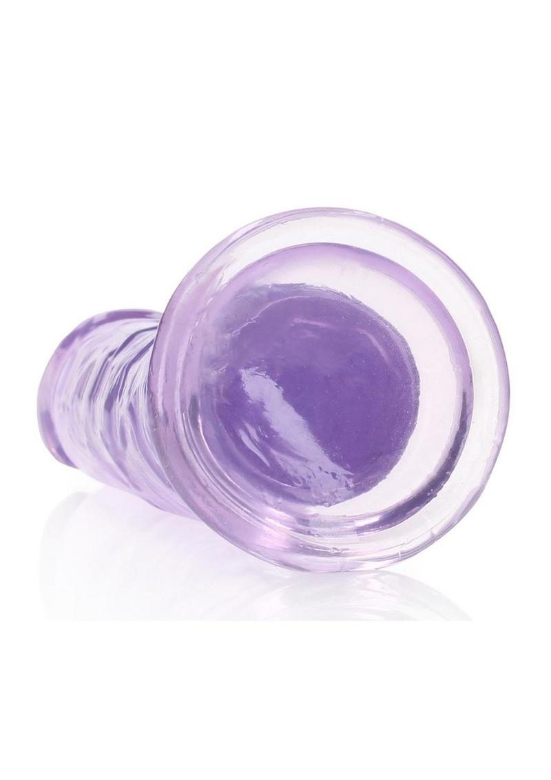RealRock Crystal Clear Straight Dildo 8in - Purple