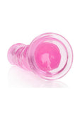 RealRock Crystal Clear Straight No Balls Dildo 10in - Pink