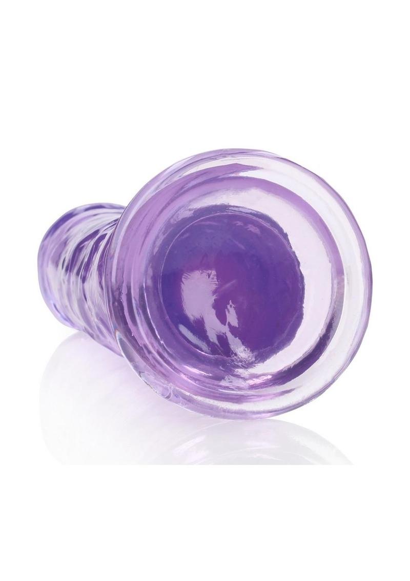 RealRock Crystal Clear Straight No Balls Dildo 10in - Purple