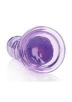 RealRock Crystal Clear Straight No Balls Dildo 10in - Purple