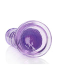 RealRock Crystal Clear Straight No Balls Dildo 10in - Purple