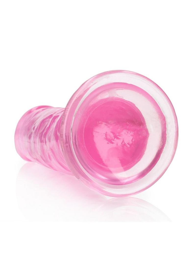 RealRock Crystal Clear Straight No Balls Dildo 11in - Pink