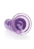 RealRock Crystal Clear Straight No Balls Dildo 11in - Purple