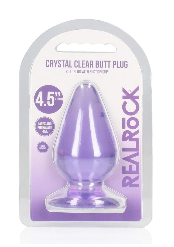 RealRock Crystal Clear Anal Plug 4.5in - Purple