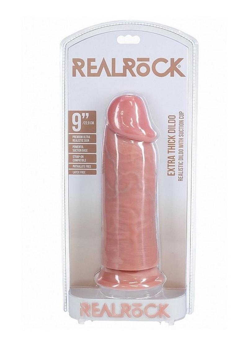 RealRock Ultra Realistic Skin Extra Thick Dildo 9in - Vanilla