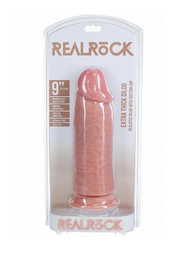 RealRock Ultra Realistic Skin Extra Thick Dildo 9in - Vanilla