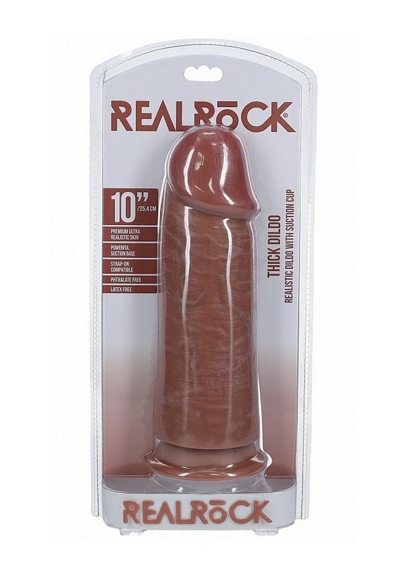 RealRock Ultra Realistic Skin Extra Thick Dildo 10in - Caramel