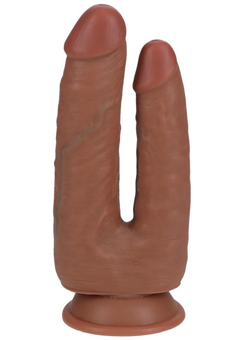 RealRock Ultra Realistic Skin Double Trouble 5in/6in - Caramel