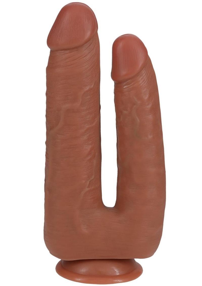 RealRock Ultra Realistic Skin Double Trouble 7in/8in - Caramel