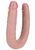 RealRock Ultra Realistic Skin U Shaped Double Dildo 9in - Vanilla