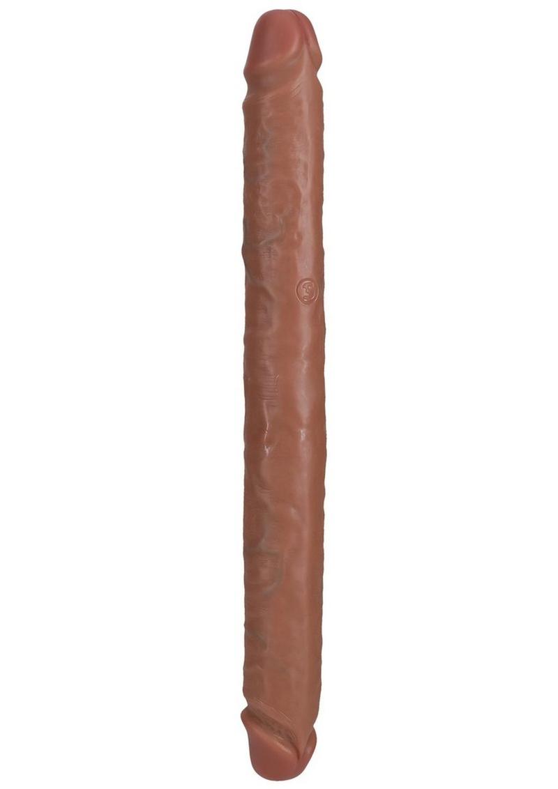 RealRock Realistic Skin Slim Double Ended Dong 14in - Caramel