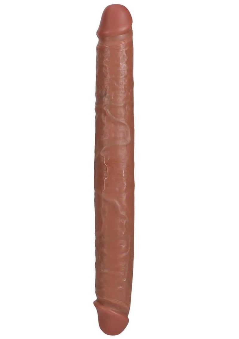 RealRock Realistic Skin Thick Double Ended Dong 14in - Caramel
