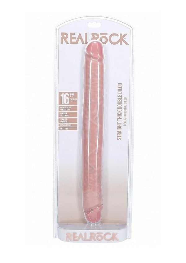 RealRock Realistic Skin Thick Double Ended Dong 16in - Vanilla