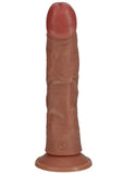 RealRock Vibrating and Rotating Cock Regular Curved 8in - Caramel