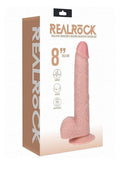 RealRock Vibrating and Rotating Cock with Balls 8in - Vanilla