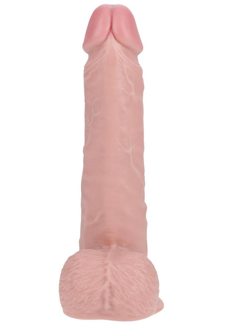 RealRock Vibrating and Rotating Cock with Balls 8in - Vanilla