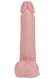 RealRock Vibrating and Rotating Cock with Balls 8in - Vanilla