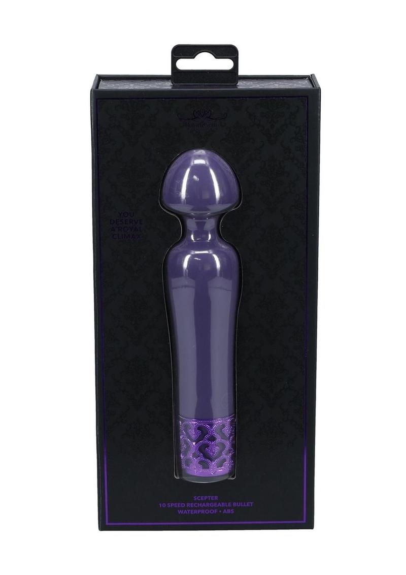 Royal Gems Scepter Silicone Rechargeable Wand - Purple