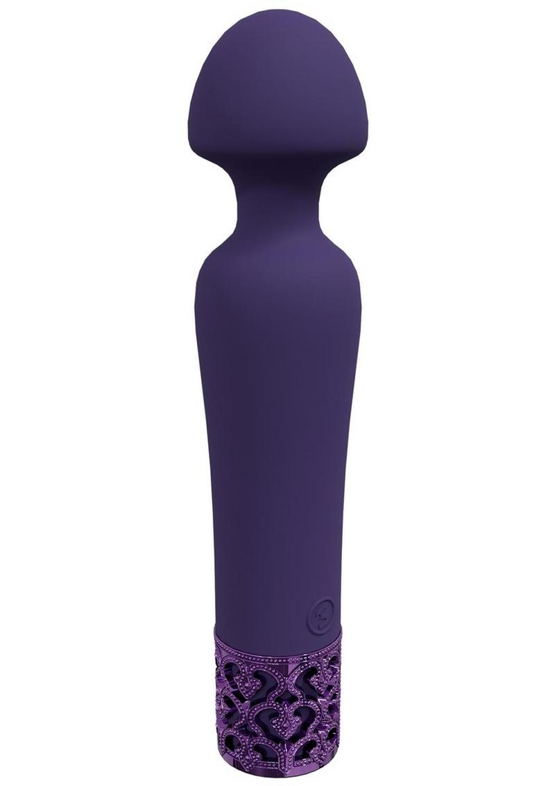 Royal Gems Scepter Silicone Rechargeable Wand - Purple