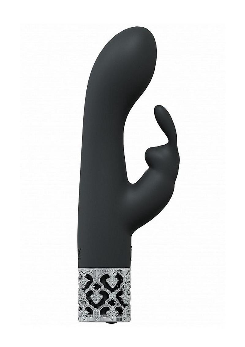Royal Gems Royal Rabbit Rechargeable Silicone Vibrator - Black