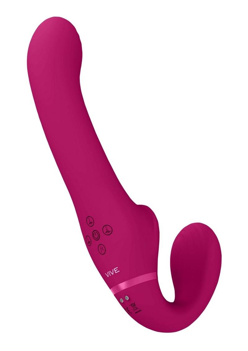 Vive AI Rechargeable Silicone Dual Motor Strapless Strap-On - Pink