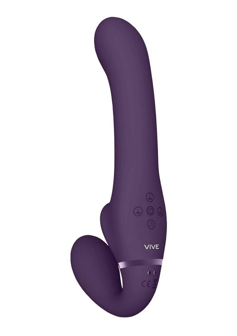 Vive AI Rechargeable Silicone Dual Motor Strapless Strap-On - Purple