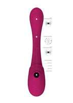 Vive MIRAI Rechargeable Silicone Dual Motor Double Ended Bendable Pulse and Air Wave Vibrator - Pink