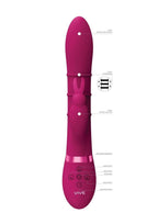 Vive SORA Rechargeable Silicone Triple Motor Up and Down Vibrating Triple Ring Rabbit - Pink