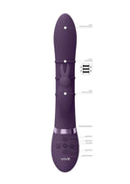 Vive SORA Rechargeable Silicone Triple Motor Up and Down Vibrating Triple Ring Rabbit - Purple