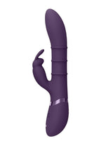 Vive SORA Rechargeable Silicone Triple Motor Up and Down Vibrating Triple Ring Rabbit - Purple