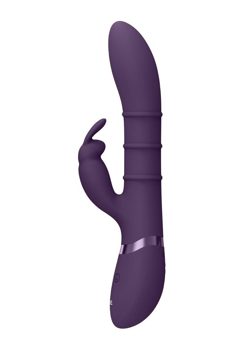 Vive SORA Rechargeable Silicone Triple Motor Up and Down Vibrating Triple Ring Rabbit - Purple